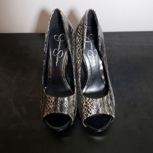 Snakeskin Print Heels